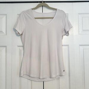Women’s Bright White RBX V-Neck Golf Tee. Size Medium